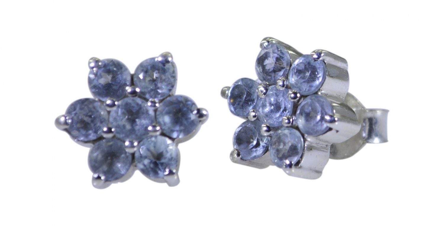 classy Blue Topaz 925 Sterling Silver Blue Earring Natural jaipur US