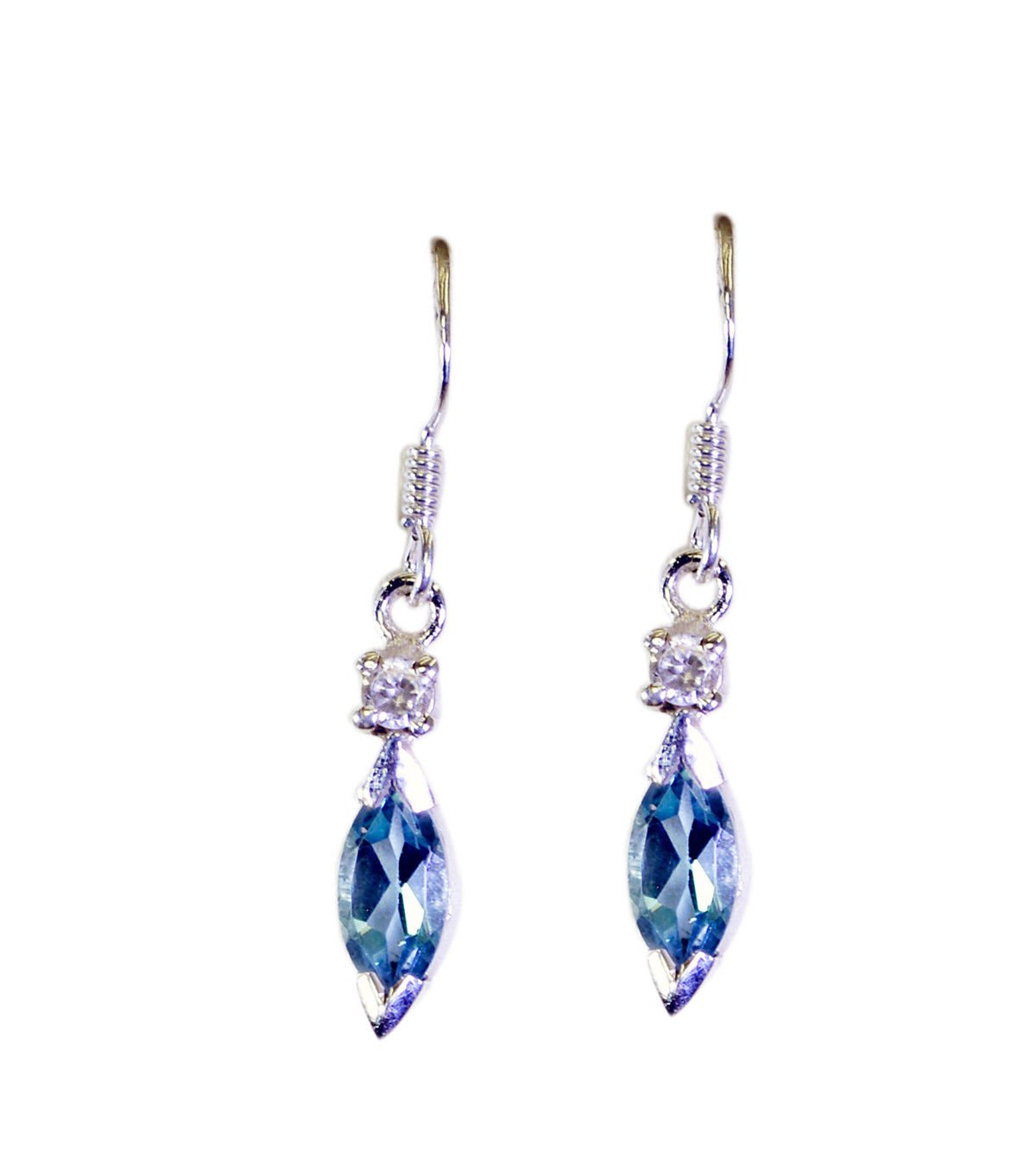 appealing Blue Topaz 925 Sterling Silver Blue Earring genuine jewelry US