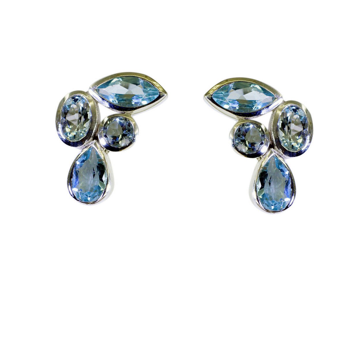 comely Blue Topaz 925 Sterling Silver Blue Earring Natural wholesales US