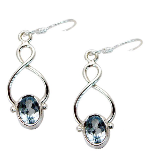 attractive Blue Topaz 925 Solid Sterling Silver Blue Earring Natural suppiler US