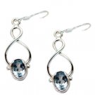 attractive Blue Topaz 925 Solid Sterling Silver Blue Earring Natural suppiler US