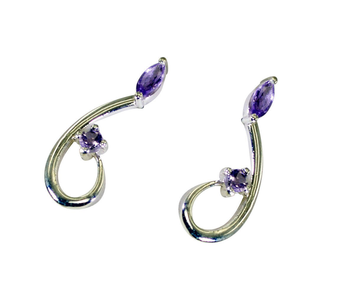 splendid Amethyst 925 Solid Sterling Silver Purple Earring genuine wholesale US
