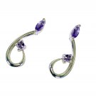 splendid Amethyst 925 Solid Sterling Silver Purple Earring genuine wholesale US
