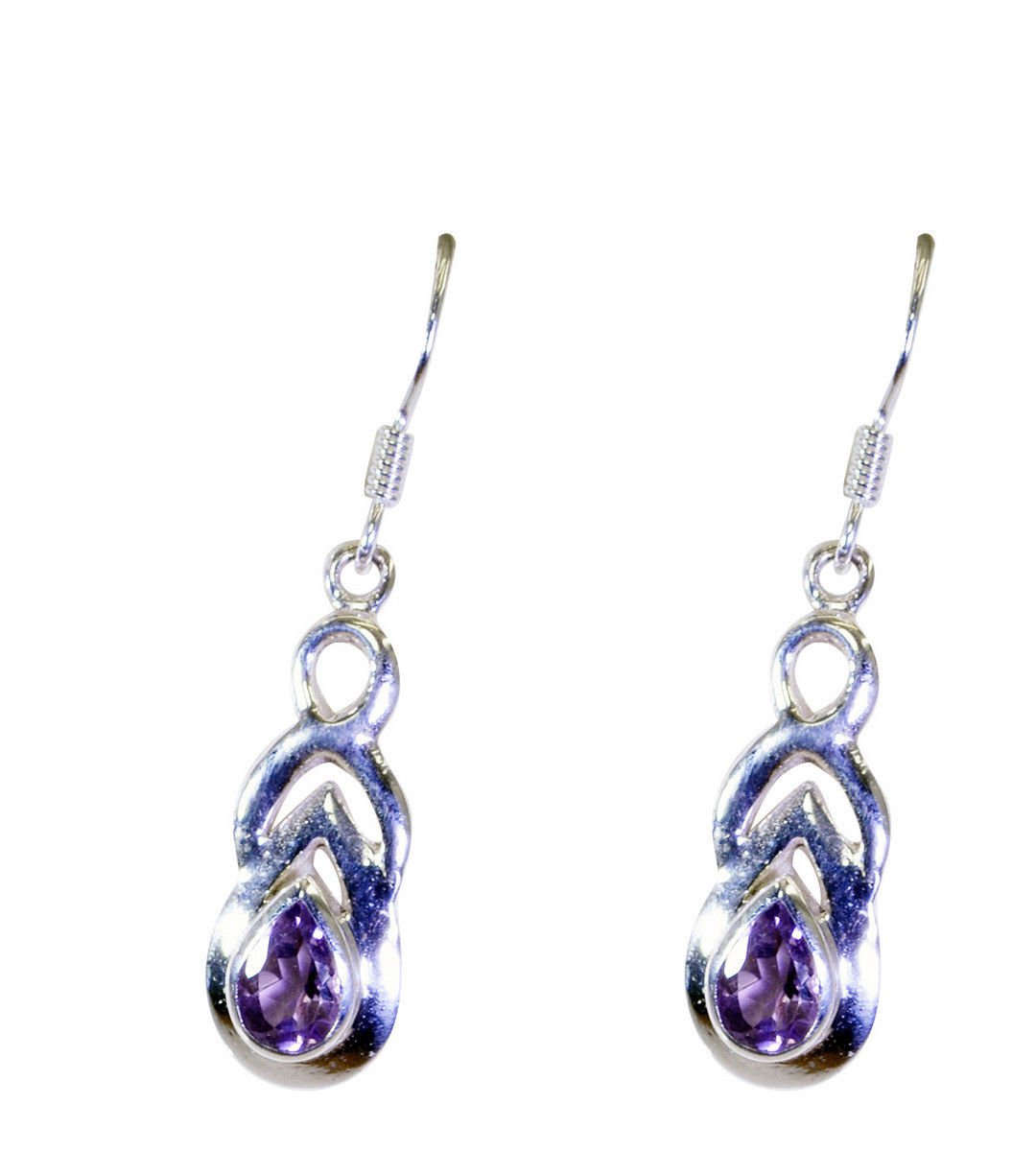 resplendent Amethyst 925Solid Sterling Silver Purple Earring genuine exporter US