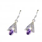 pleasing Amethyst 925 Solid Sterling Silver Purple Earring Natural Designer US