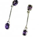 splendiferous Amethyst Solid Sterling Silver Purple Earring Natural casually US