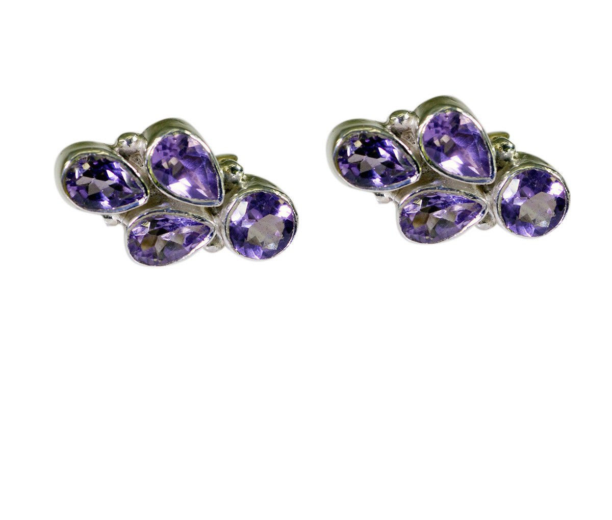 inviting Amethyst 925 Solid Sterling Silver Purple Earring Natural usually US