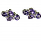 inviting Amethyst 925 Solid Sterling Silver Purple Earring Natural usually US