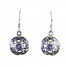 grand Amethyst 925 Solid Sterling Silver Purple Earring Natural simply US