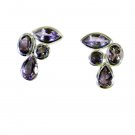 enticing Amethyst 925 Solid Sterling Silver Purple Earring Natural common US
