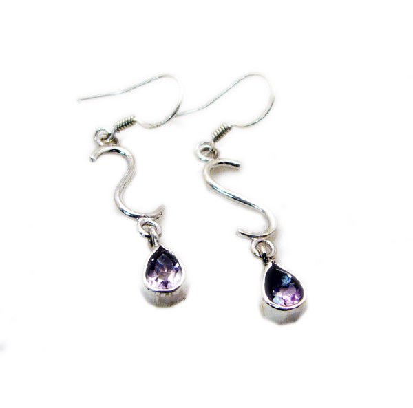 fine-looking Amethyst Solid Sterling Silver Purple Earring Natural suppiler US