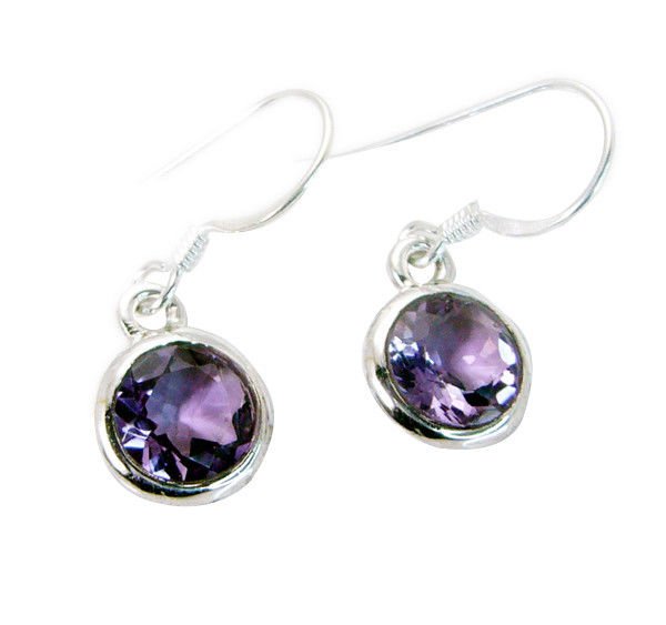 pleasing Amethyst 925 Solid Sterling Silver Purple Earring genuine gemstones US