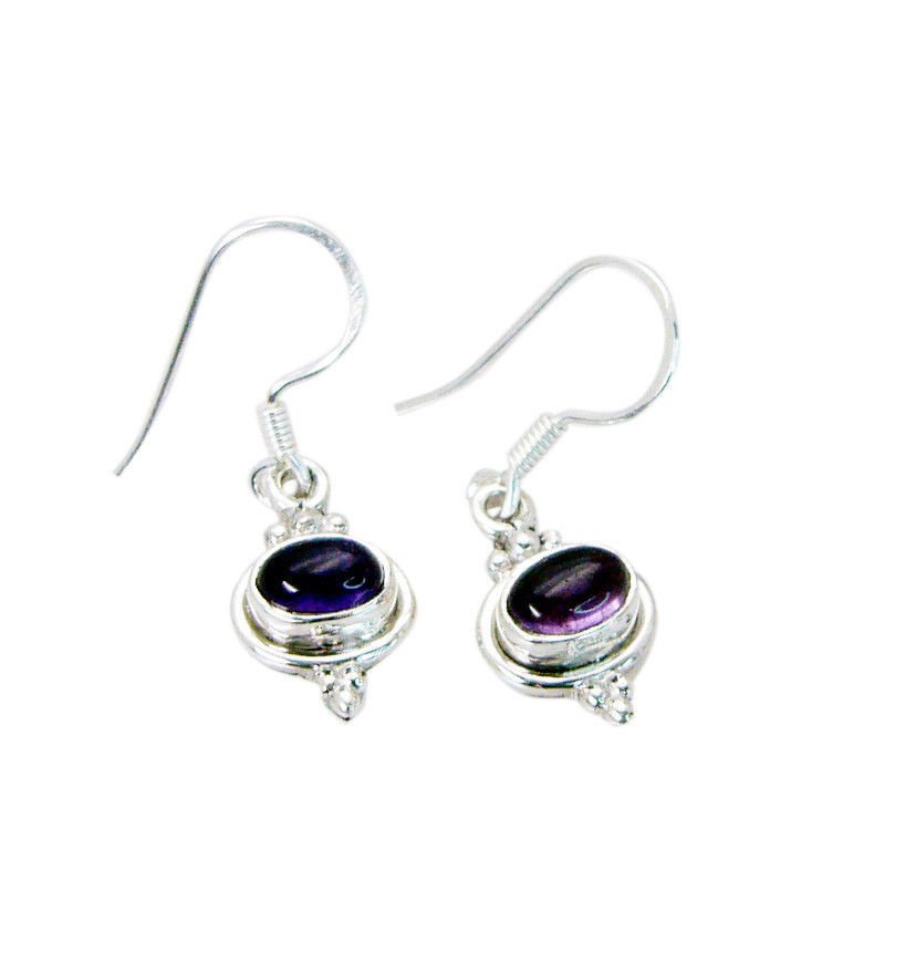 attractive Amethyst 925 Solid Sterling Silver Purple Earring genuine jewelry US