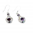 splendiferous Amethyst Solid Sterling Silver Purple Earring genuine indian US