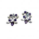 inviting Amethyst 925 Solid Sterling Silver Purple Earring genuine jaipur US