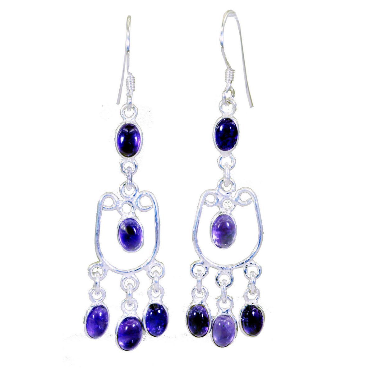 fascinating Amethyst Solid Sterling Silver Purple Earring genuine suppiler US