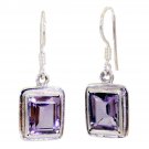 cute Amethyst 925 Solid Sterling Silver Purple Earring Natural freely US