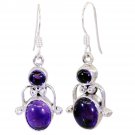 charming Amethyst 925 Solid Sterling Silver Purple Earring Natural easily US