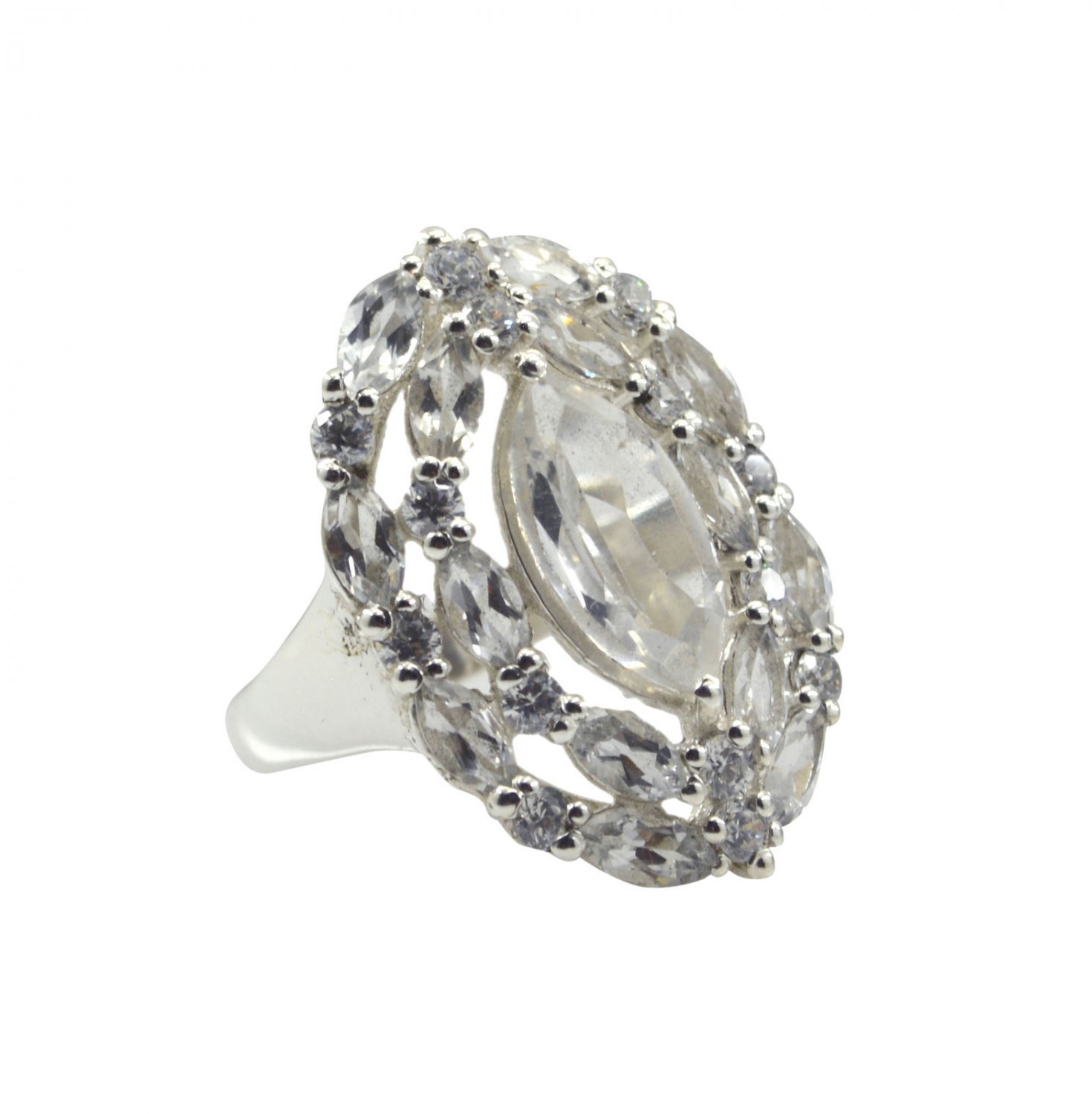 pleasing White CZ 925 Solid Sterling Silver White Ring genuine simply US