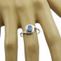 fine Blue Chalcedony 925 Sterling Silver Blue Ring genuine jewellery US