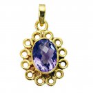 fascinating Amethyst Gold Plated Purple Pendant Glass jaipur US
