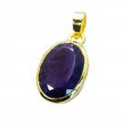 grand Amethyst Gold Plated Purple Pendant Glass indian US