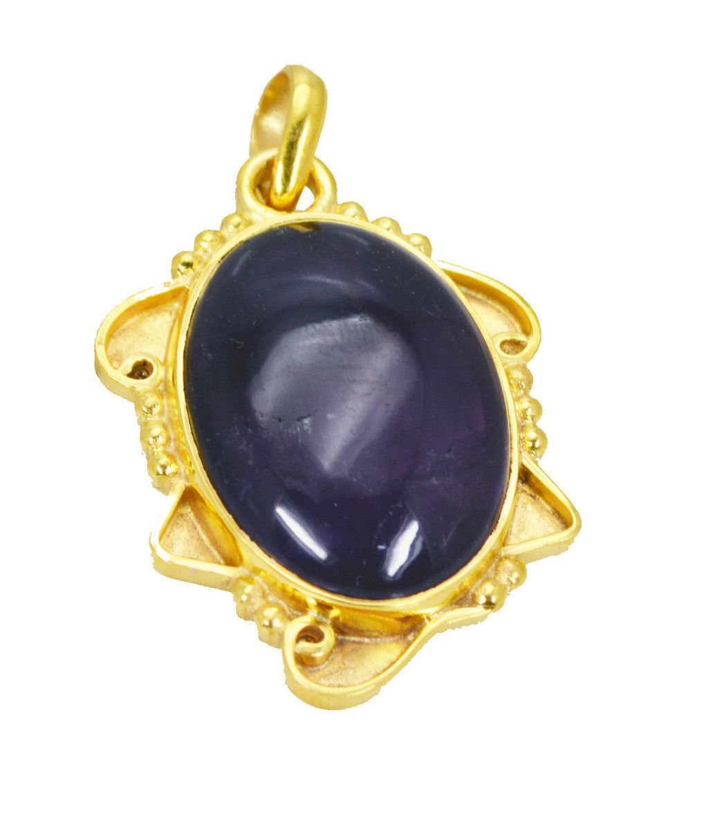 inviting Amethyst Gold Plated Purple Pendant Glass jewelry US