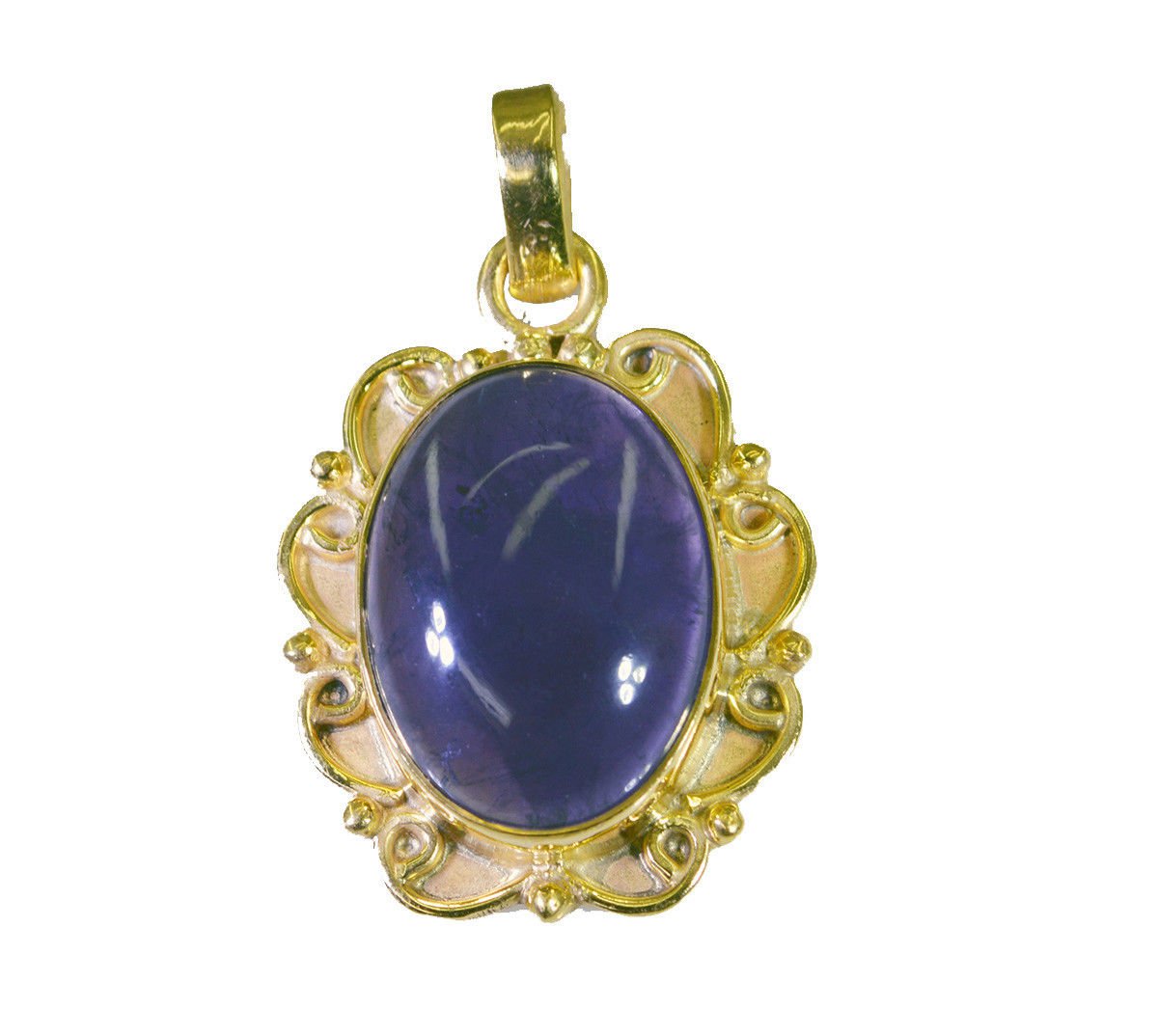 pulchritudinous Amethyst Gold Plated Purple Pendant Fashion india US
