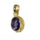 adorable Amethyst Gold Plated Purple Pendant Glass indian US