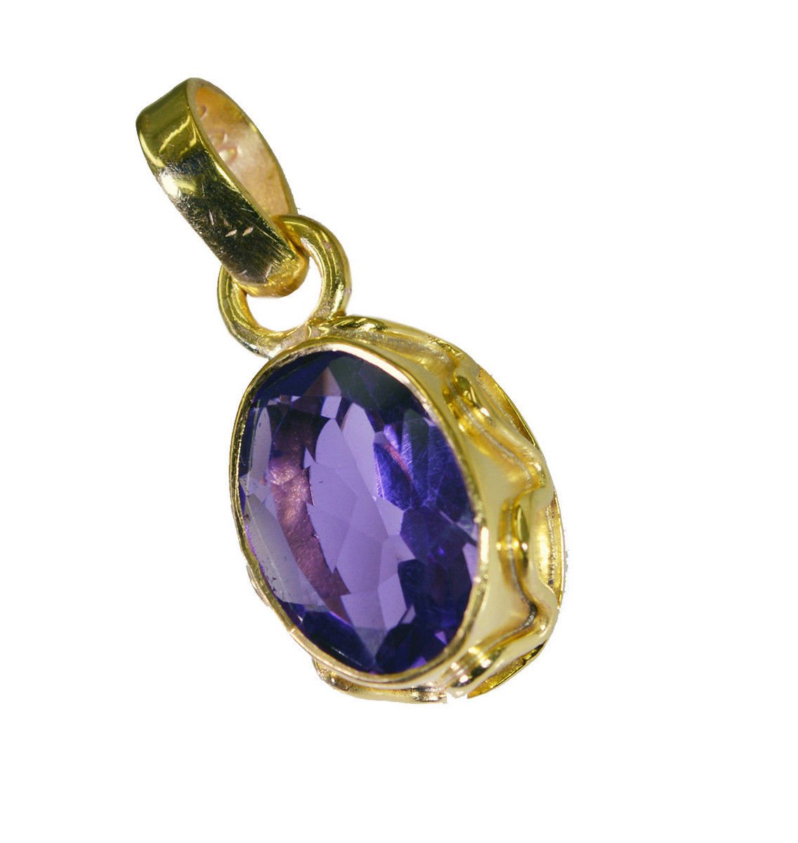charming Amethyst Gold Plated Purple Pendant Glass gemstones US