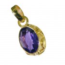 charming Amethyst Gold Plated Purple Pendant Glass gemstones US