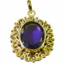 cute Amethyst Gold Plated Purple Pendant Glass gemstones US
