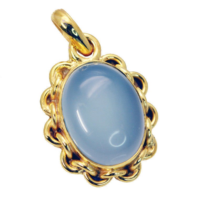 excellent Blue Chalcedony Gold Plated Blue Pendant Fashion jaipur US