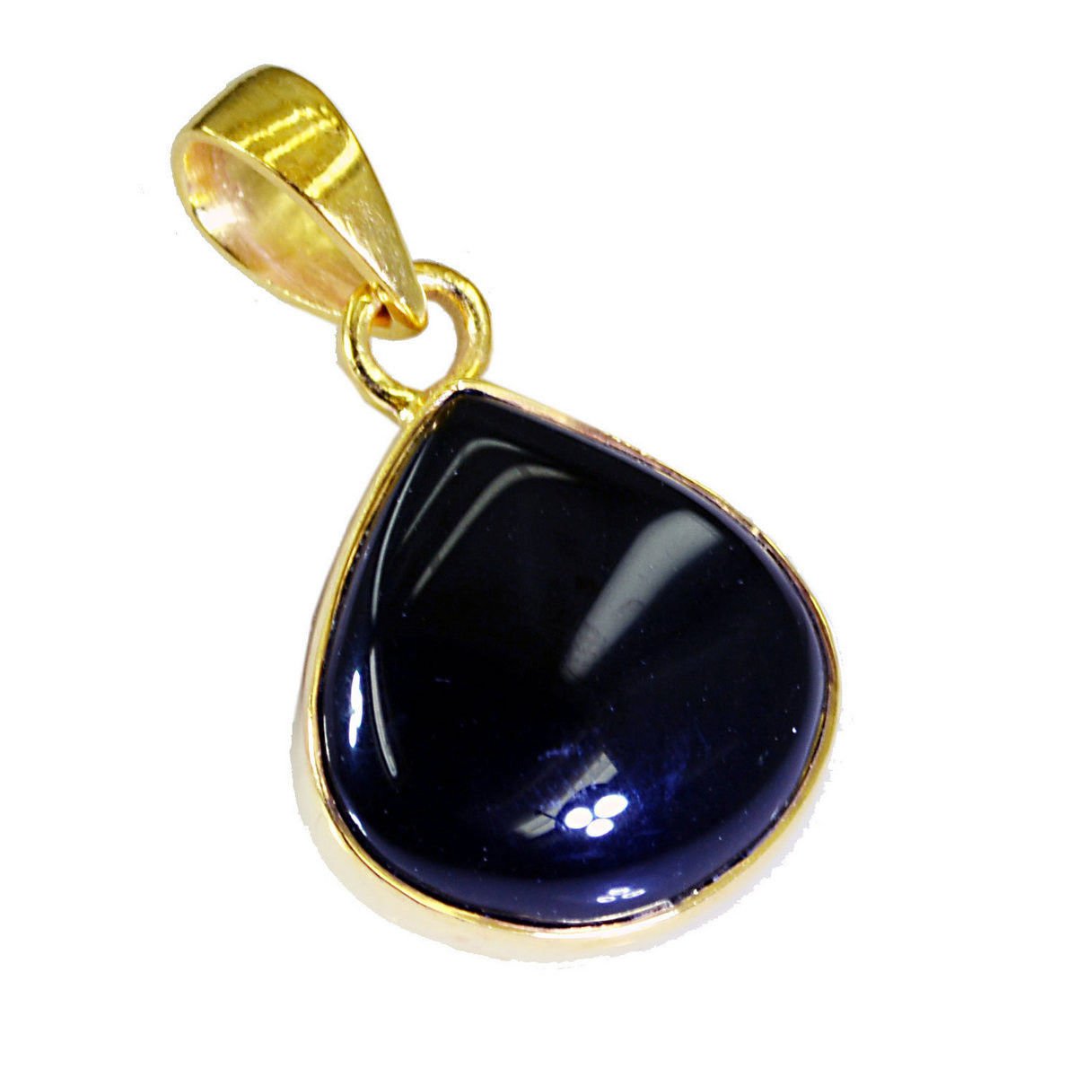 pleasing Black Onyx Gold Plated Black Pendant Glass simply US