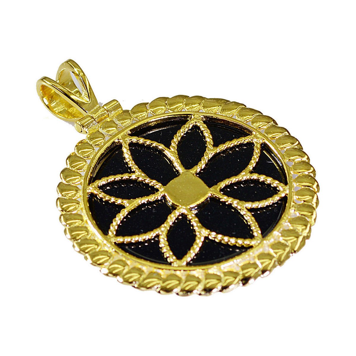 splendid Black Onyx Gold Plated Black Pendant Fashion freely US