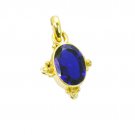 ideal Blue Shappire CZ Gold Plated Blue Pendant Glass exporter US