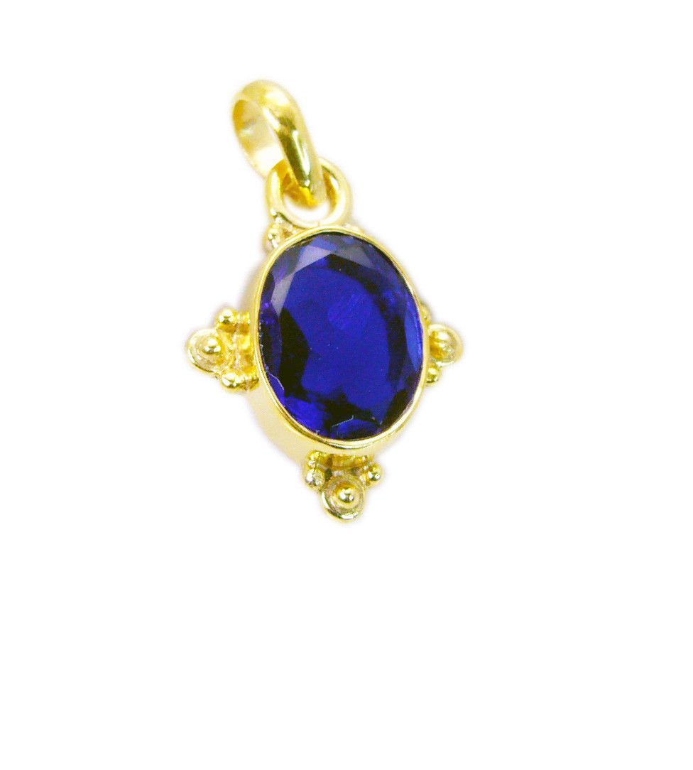inviting Blue Shappire CZ Gold Plated Blue Pendant Fashion suppiler US