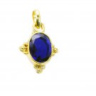 fair Blue Shappire CZ Gold Plated Blue Pendant Glass supplies US