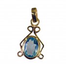 fine-looking Blue Topaz CZ Gold Plated Blue Pendant Glass indian US