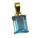 delicate Blue Topaz CZ Gold Plated Blue Pendant Glass easily US