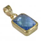 elegant Blue Topaz CZ Gold Plated Blue Pendant Fashion exporter US