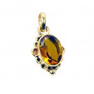 excellent Citrine CZ Gold Plated Yellow Pendant Fashion usual US