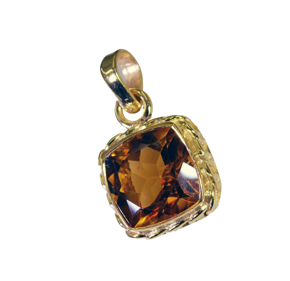 ideal Citrine CZ Gold Plated Yellow Pendant Fashion suppiler US