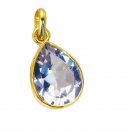 gorgeous Crystal Quartz Gold Plated White Pendant Fashion indian US