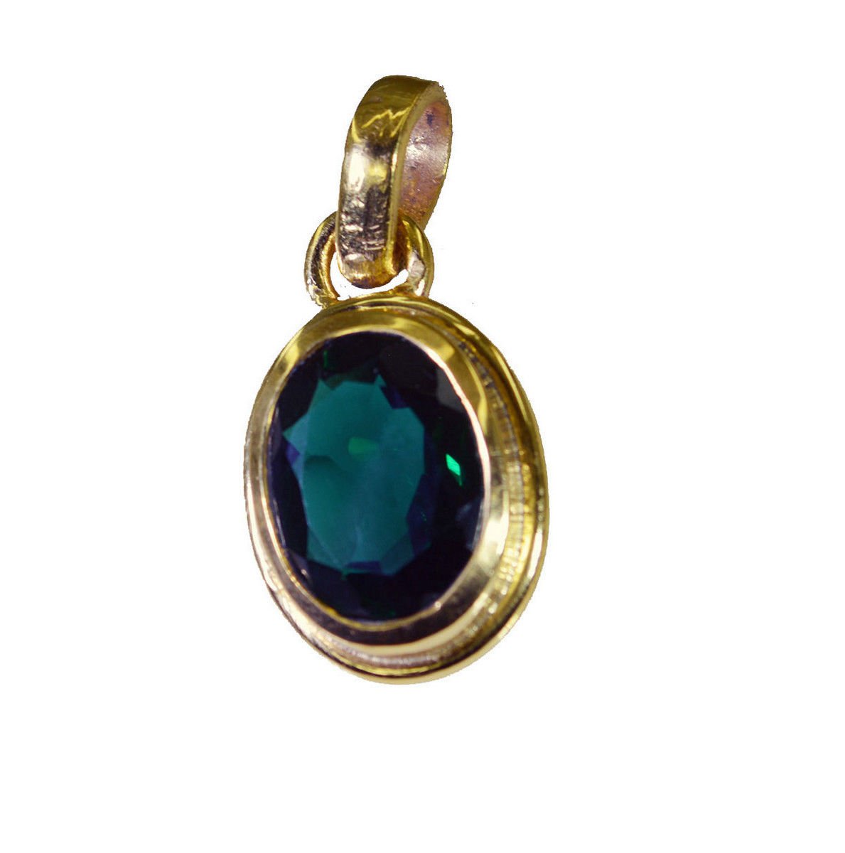 elegant Emerald CZ Gold Plated Green Pendant Glass exporter US
