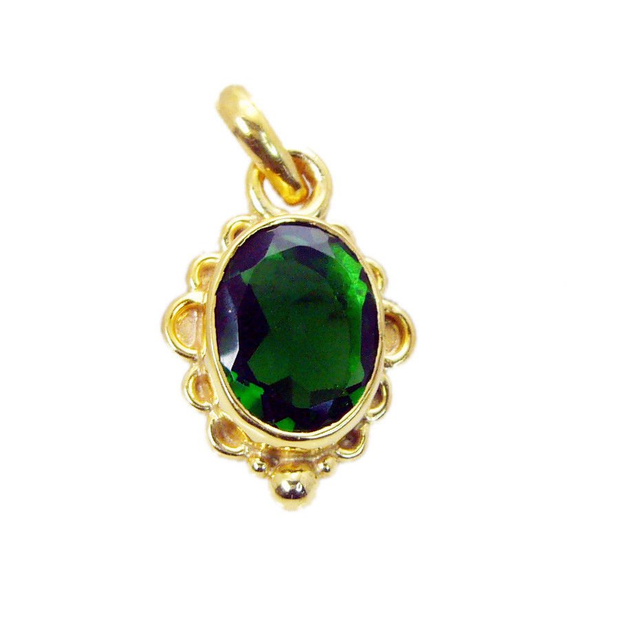 enticing Emerald CZ Gold Plated Green Pendant Fashion suppiler US
