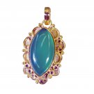 resplendent Green Onyx Gold Plated Green Pendant Fashion supplies US