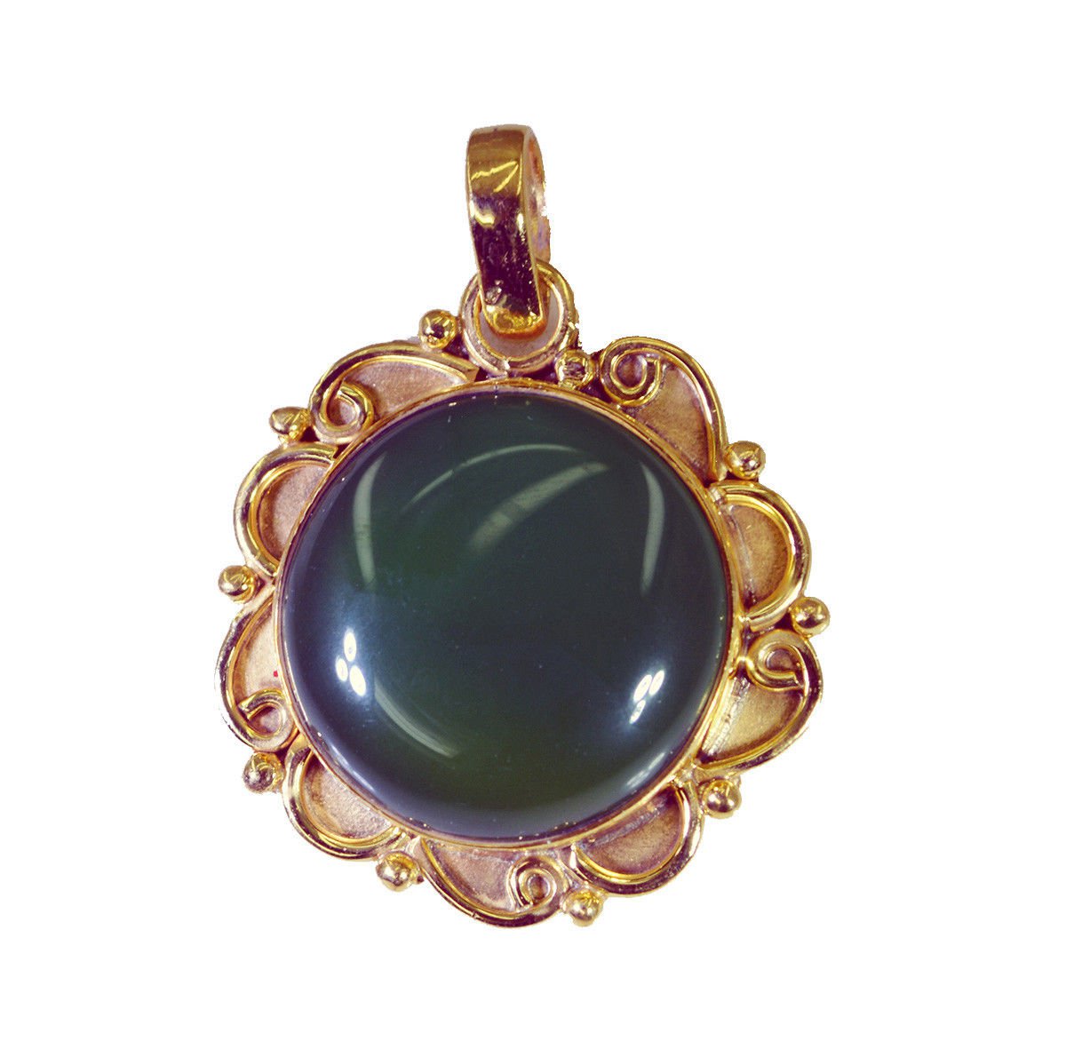 fine-looking Green Onyx Gold Plated Green Pendant Fashion wholesale US