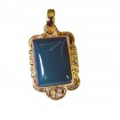 handsome Green Onyx Gold Plated Green Pendant Glass jaipur US