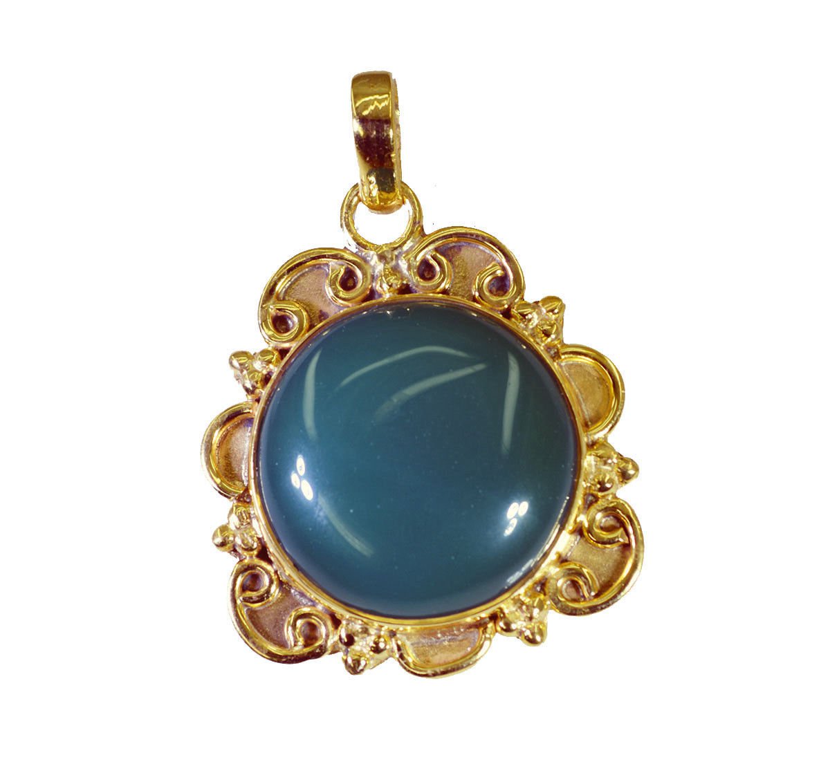 appealing Green Onyx Gold Plated Green Pendant Fashion gemstone US